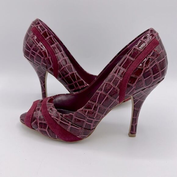 WHBM Size 6M Shoes Heels Pumps Shoes Maddox Faux Alligator - Picture 6 of 15